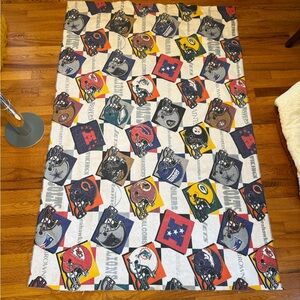 Vintage 90s NFL Football Teams Blanket, Unique Throw Bedding, Fabric 45x65
